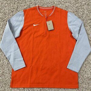 Nike Men’s Dri-FIT Half Zip Active Top Team Orange Gray, Size Large (New)